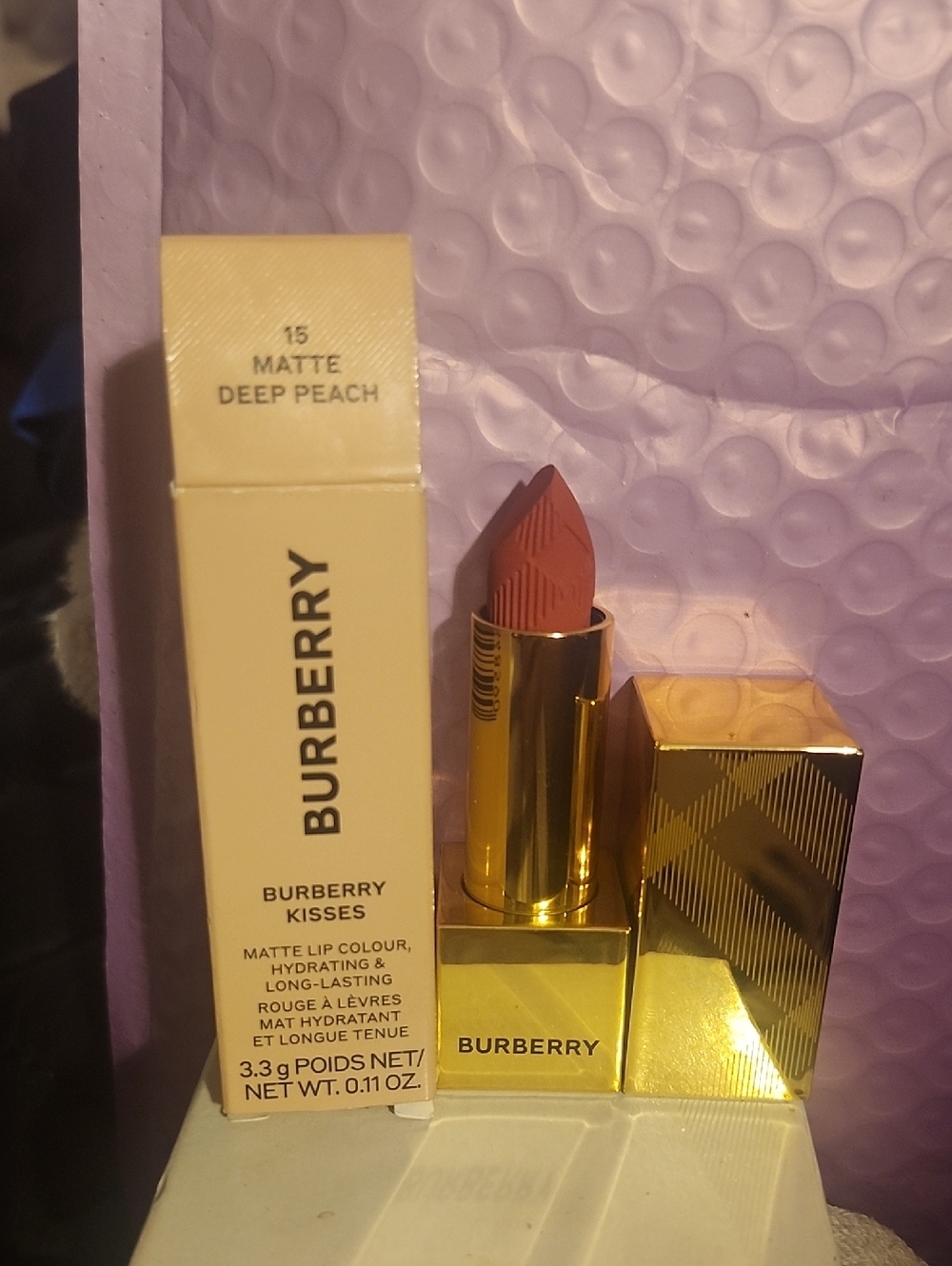 Burberry Matte Lipstick in Deep Peach (15)